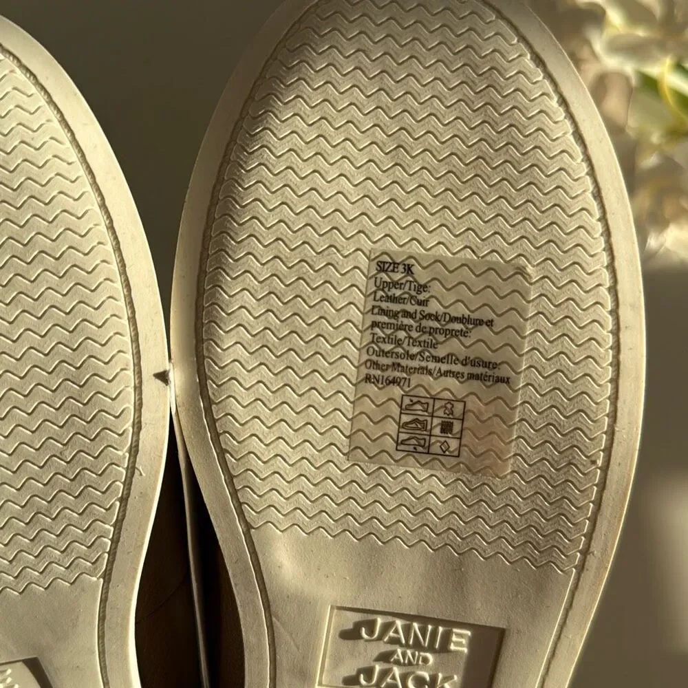 Janie and Jack Perforated Boat Shoe in Brown Size 3K